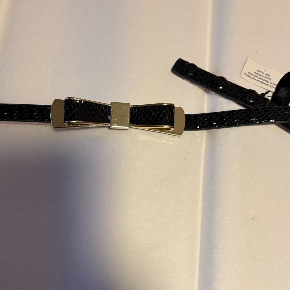 Black and Gold Bow Belt Size Large White House Black Market